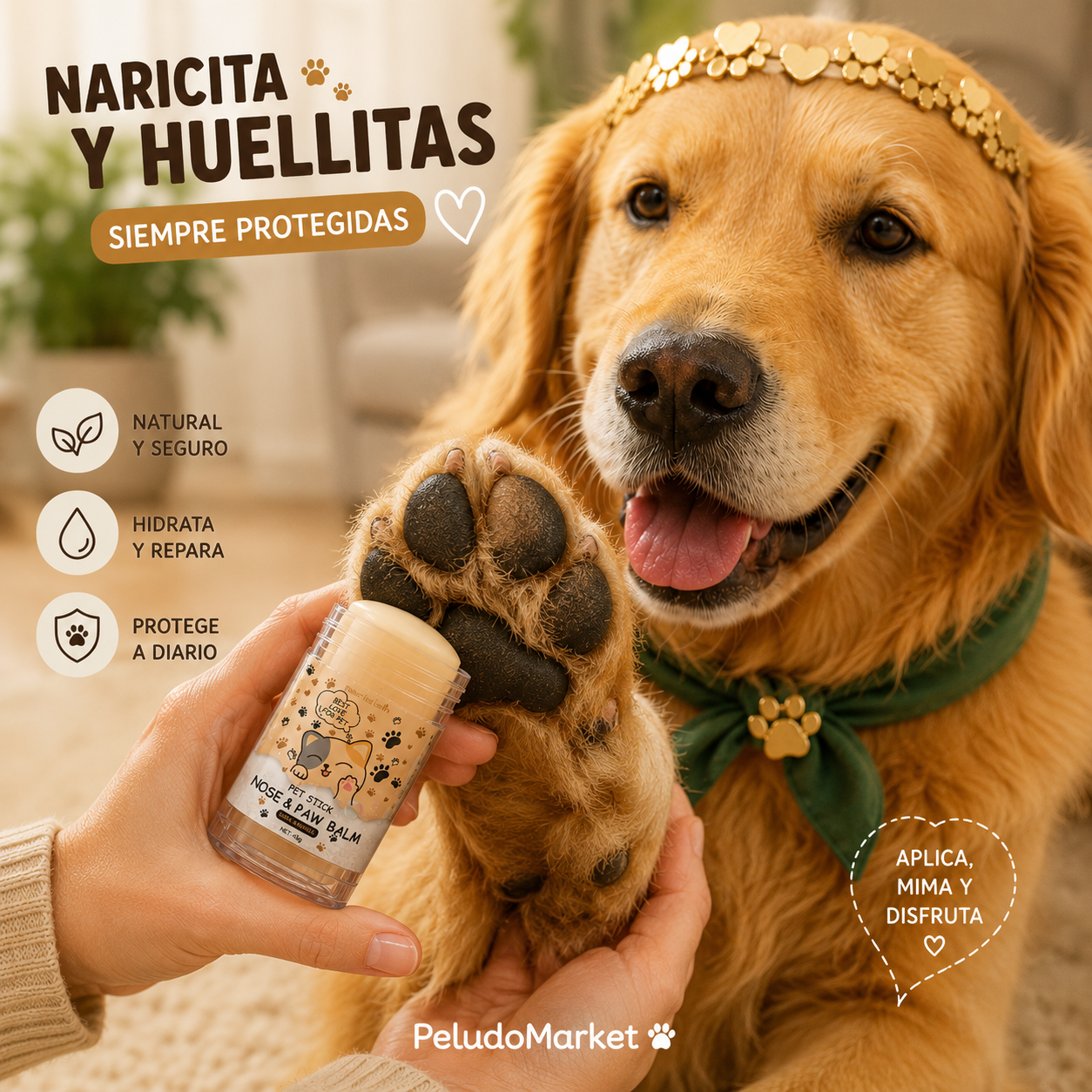 Bálsamo Hidratante para Patas y Nariz de Perros y Gatos 45g | Crema Protectora de Almohadillas