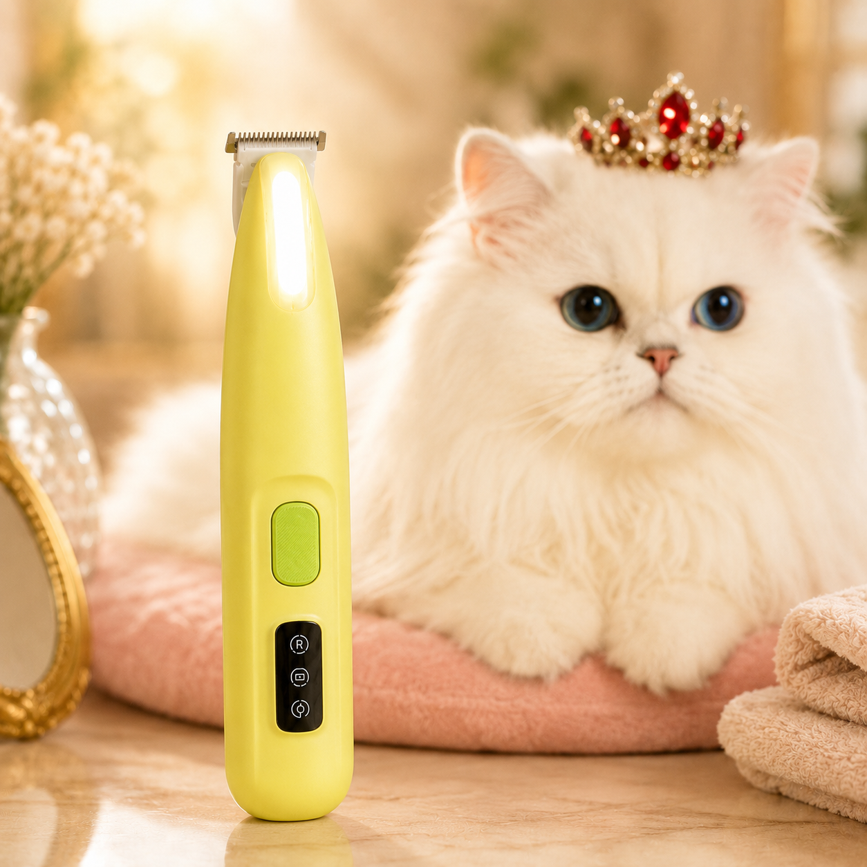 Recortador de Pelo para Mascotas con Luz LED | Cortapelos Impermeable Recargable para Perros y Gatos